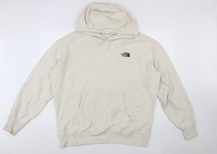 The North Face Men's Beige Pullover Hoodie XL Unisex Cotton Fleece