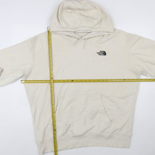 The North Face Men's Beige Pullover Hoodie XL Unisex Cotton Fleece