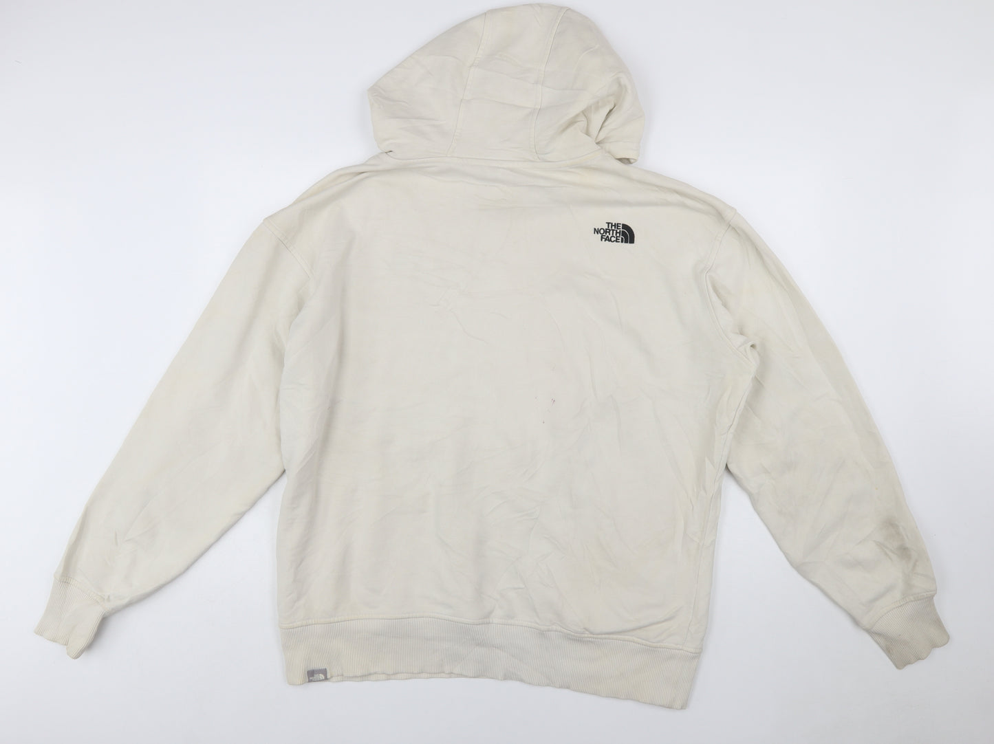 The North Face Men's Beige Pullover Hoodie XL Unisex Cotton Fleece