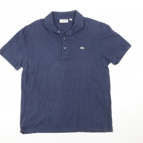 Lacoste Men’s Blue Cotton Short Sleeve Polo Shirt Size M