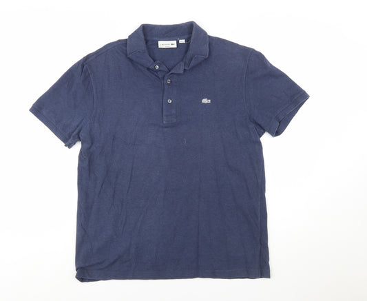 Lacoste Men’s Blue Cotton Short Sleeve Polo Shirt Size M