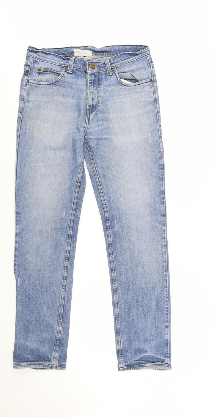 Lee Men's Blue 33x34 Straight Leg Denim Jeans Bruce Regular Fit