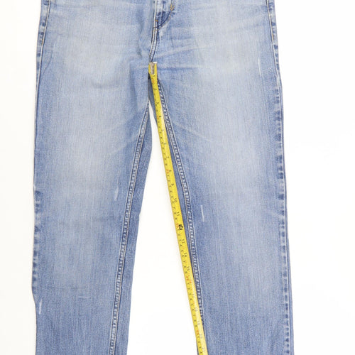 Lee Men's Blue 33x34 Straight Leg Denim Jeans Bruce Regular Fit
