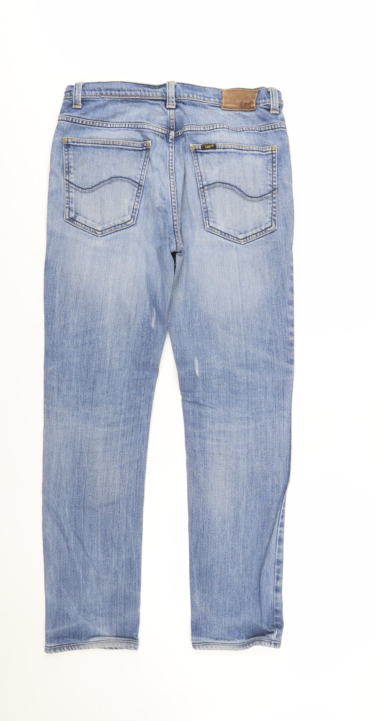 Lee Men's Blue 33x34 Straight Leg Denim Jeans Bruce Regular Fit