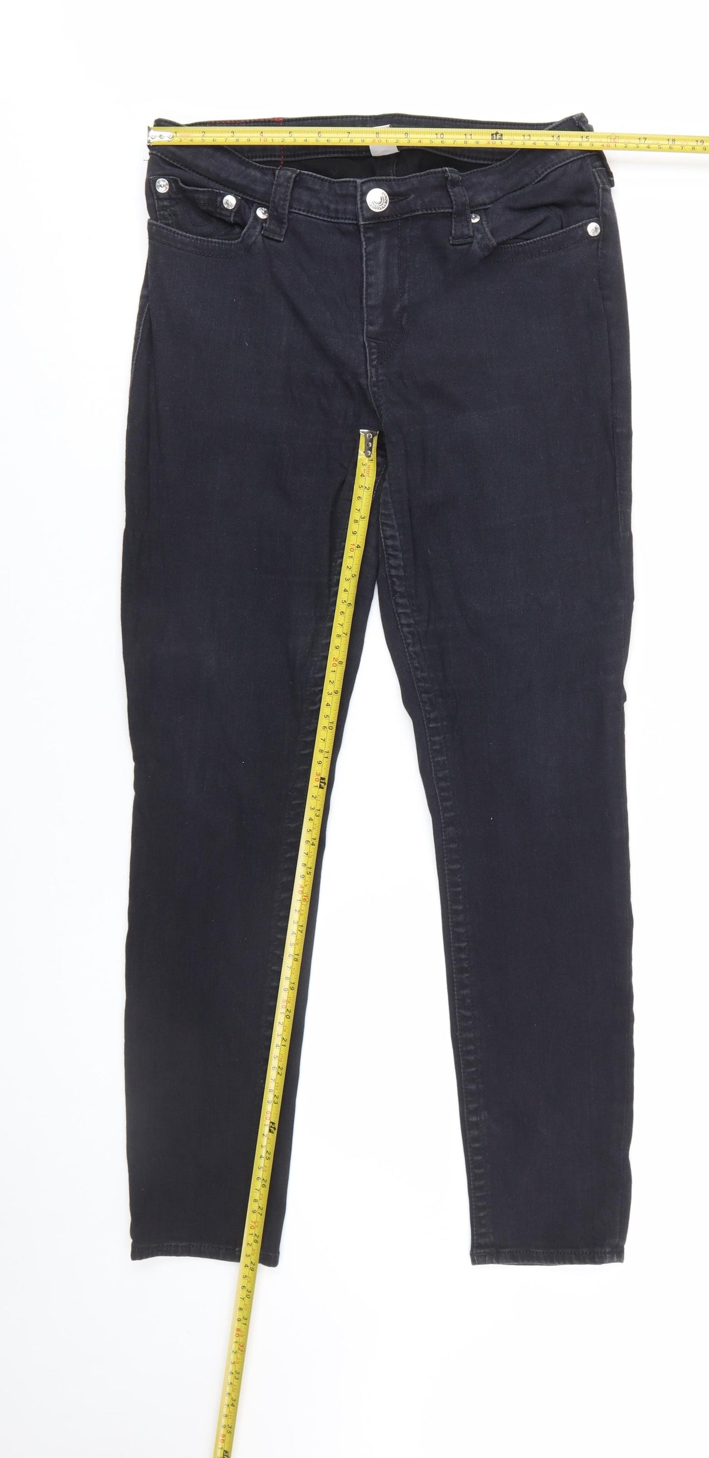 True Religion Men's Black Slim Fit Denim Jeans Size 32