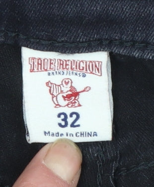 True Religion Men's Black Slim Fit Denim Jeans Size 32