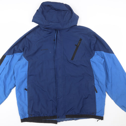 Columbia Men's Blue XL Waterproof Hooded Hiking Jacket