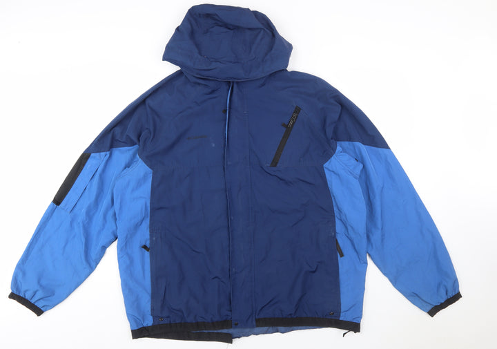 Columbia Men's Blue XL Waterproof Hooded Hiking Jacket
