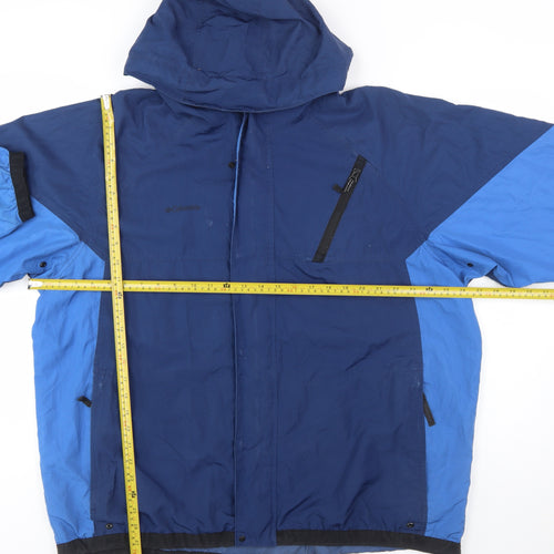 Columbia Men's Blue XL Waterproof Hooded Hiking Jacket