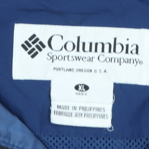 Columbia Men's Blue XL Waterproof Hooded Hiking Jacket