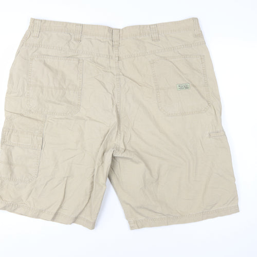Wrangler Men Beige 44 Cargo Shorts Cotton Canvas Casual