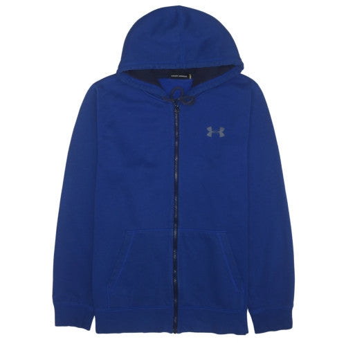 Under Armour Men Blue Full Zip Hoodie Size L Sports Fleece