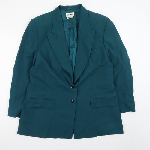 Dalkeith Women’s Green Wool Blazer UK 18 Single Breasted Vintage