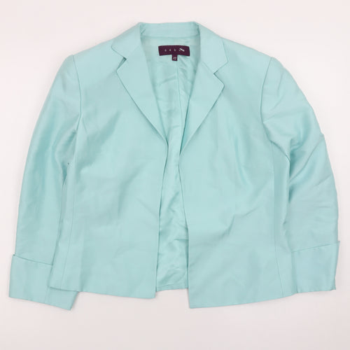 Début Women's Blue Silk Lined Blazer Jacket Size 12
