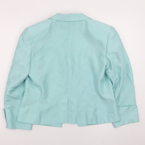 Début Women's Blue Silk Lined Blazer Jacket Size 12