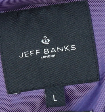 Jeff Banks Men’s Black Wool Pea Coat L Classic Winter Jacket
