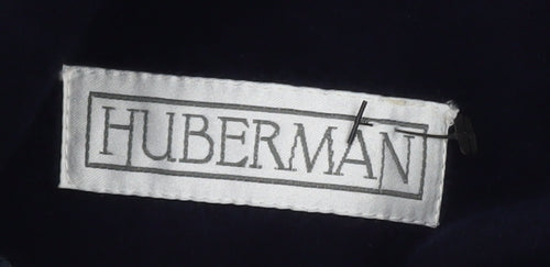 Huberman Womens Blue Wool Cashmere Angora Long Overcoat UK 14