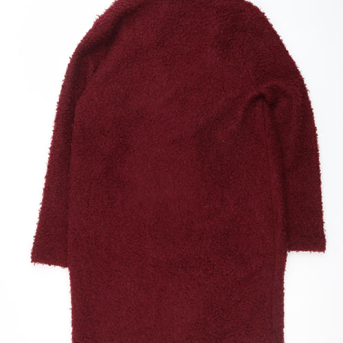 Tu Women Red Mid-Length Textured Button Coat Size 12