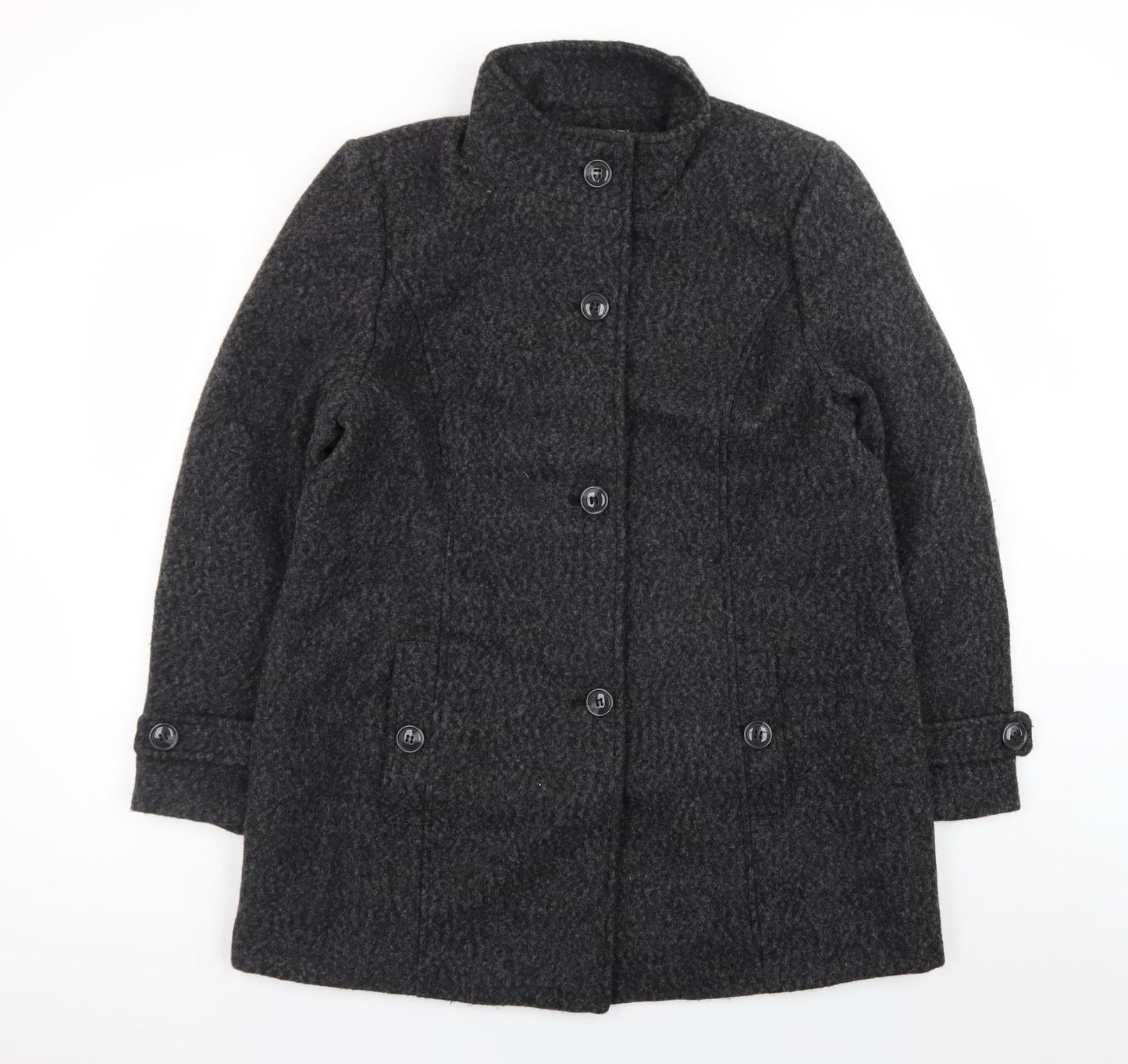 Damart Women's Grey Wool Blend Mid-Length Coat UK 16