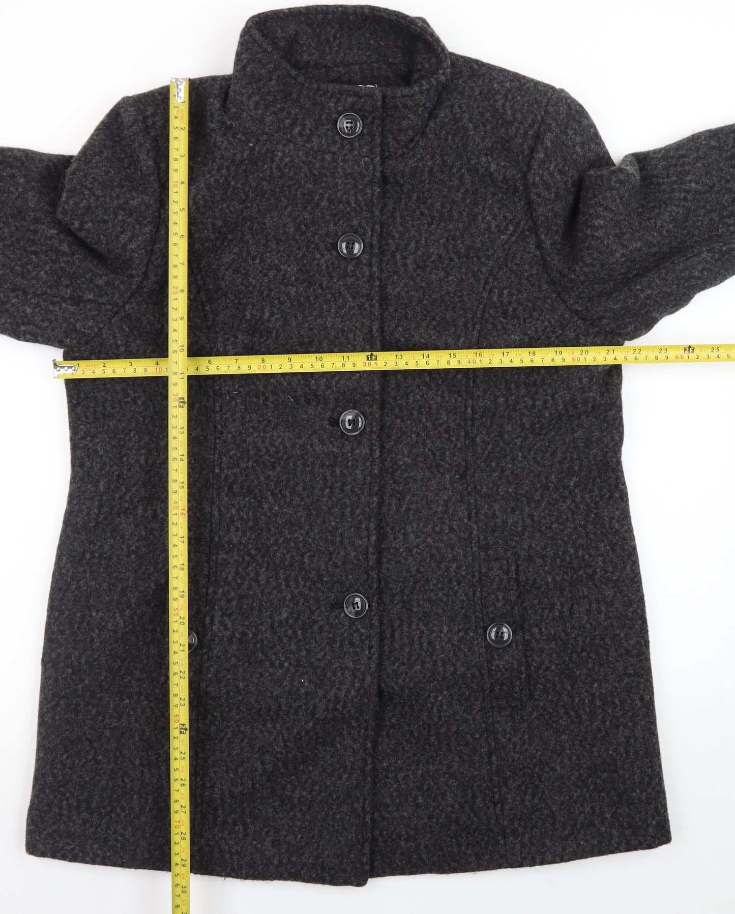 Damart Women's Grey Wool Blend Mid-Length Coat UK 16