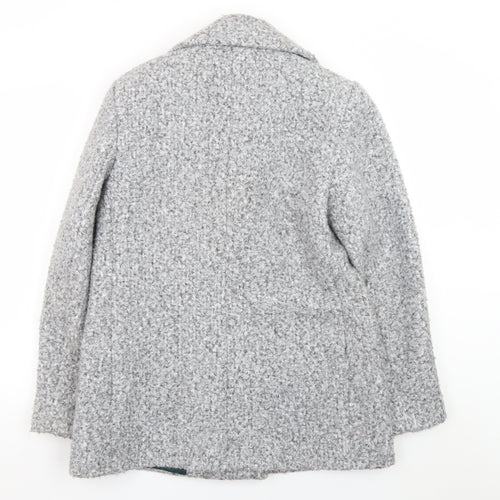 Principles Women's Grey Pea Coat Size 14 Polyester Lined Double Breasted