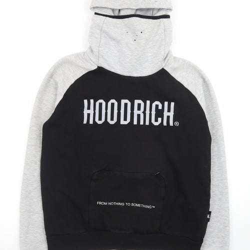 Hoodrich Men's Black & Grey Pullover Hoodie Large Streetwear