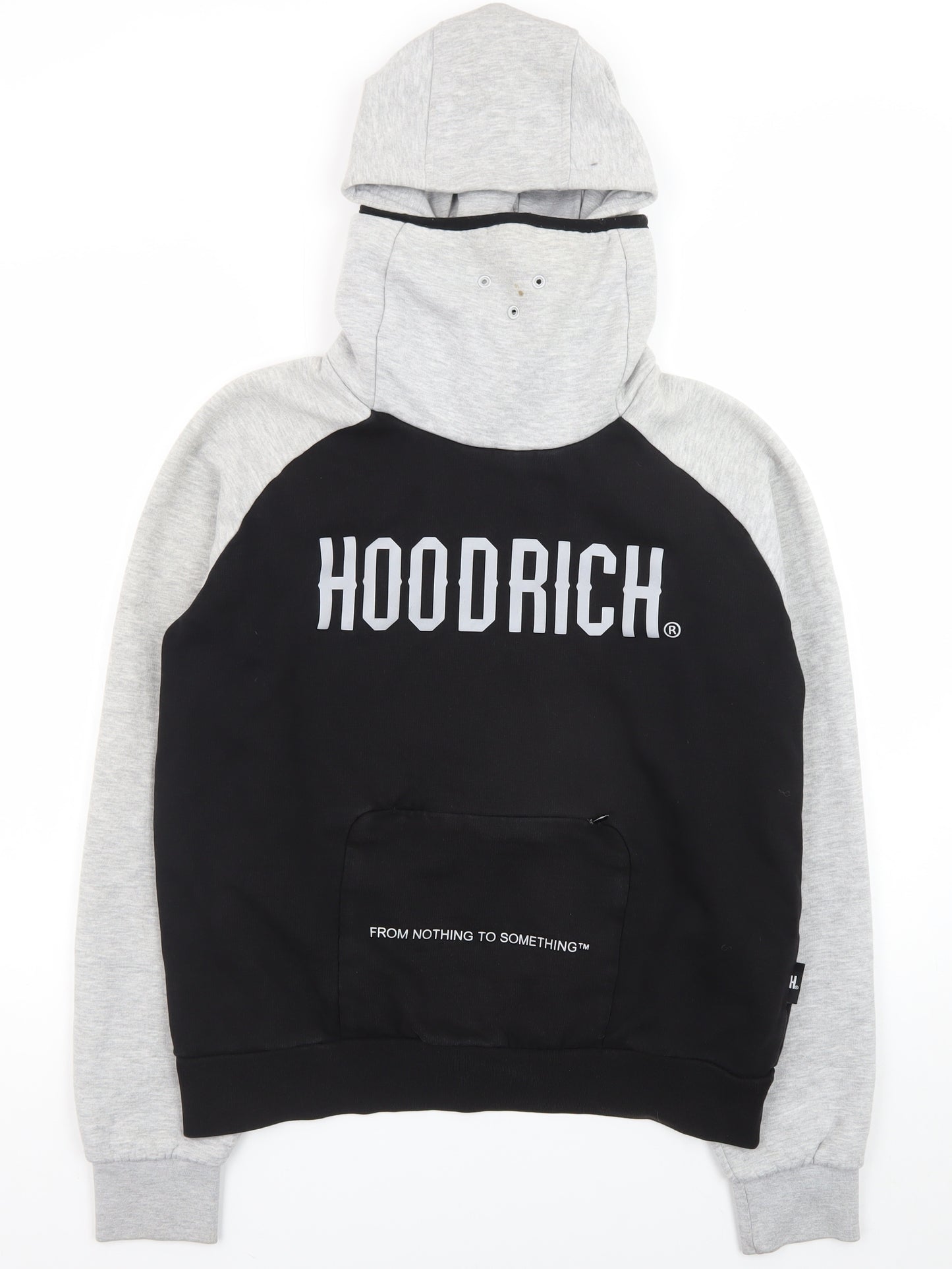 Hoodrich Men's Black & Grey Pullover Hoodie Large Streetwear