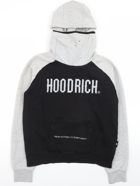 Hoodrich Men's Black & Grey Pullover Hoodie Large Streetwear