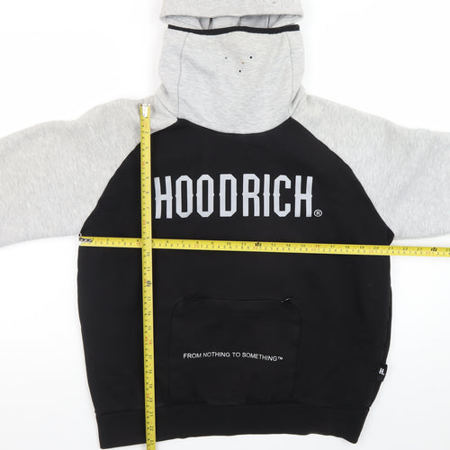 Hoodrich Men's Black & Grey Pullover Hoodie Large Streetwear