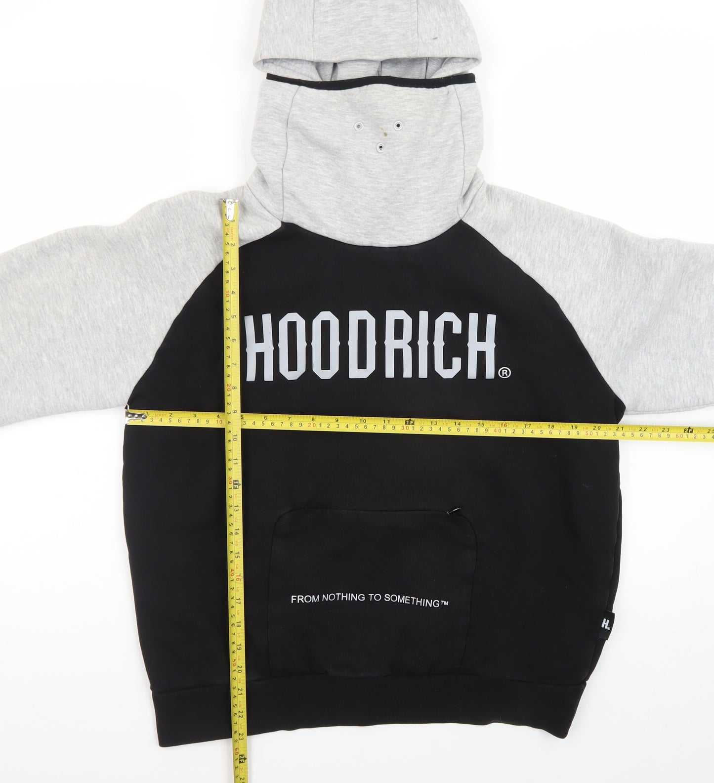 Hoodrich Men's Black & Grey Pullover Hoodie Large Streetwear