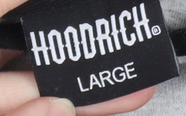 Hoodrich Men's Black & Grey Pullover Hoodie Large Streetwear