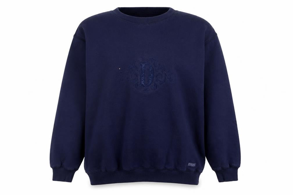 Front view of Dash Women's Navy Blue Crew Neck Pullover Sweatshirt M 12/14
