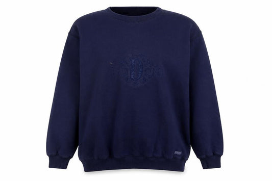Front view of Dash Women's Navy Blue Crew Neck Pullover Sweatshirt M 12/14