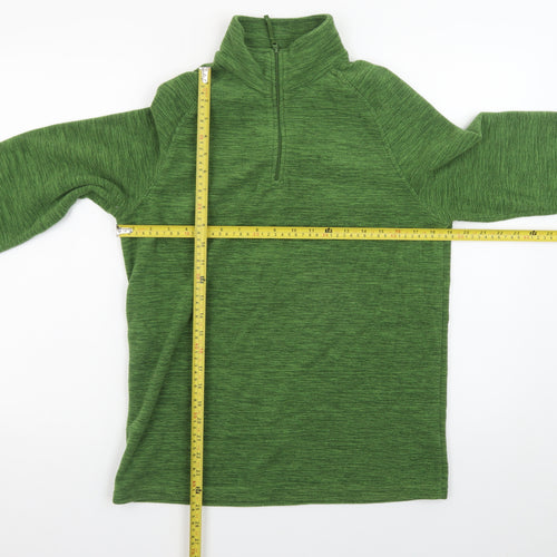 Mountain Warehouse Men's Green 1/4 Zip Fleece Pullover Sweatshirt S