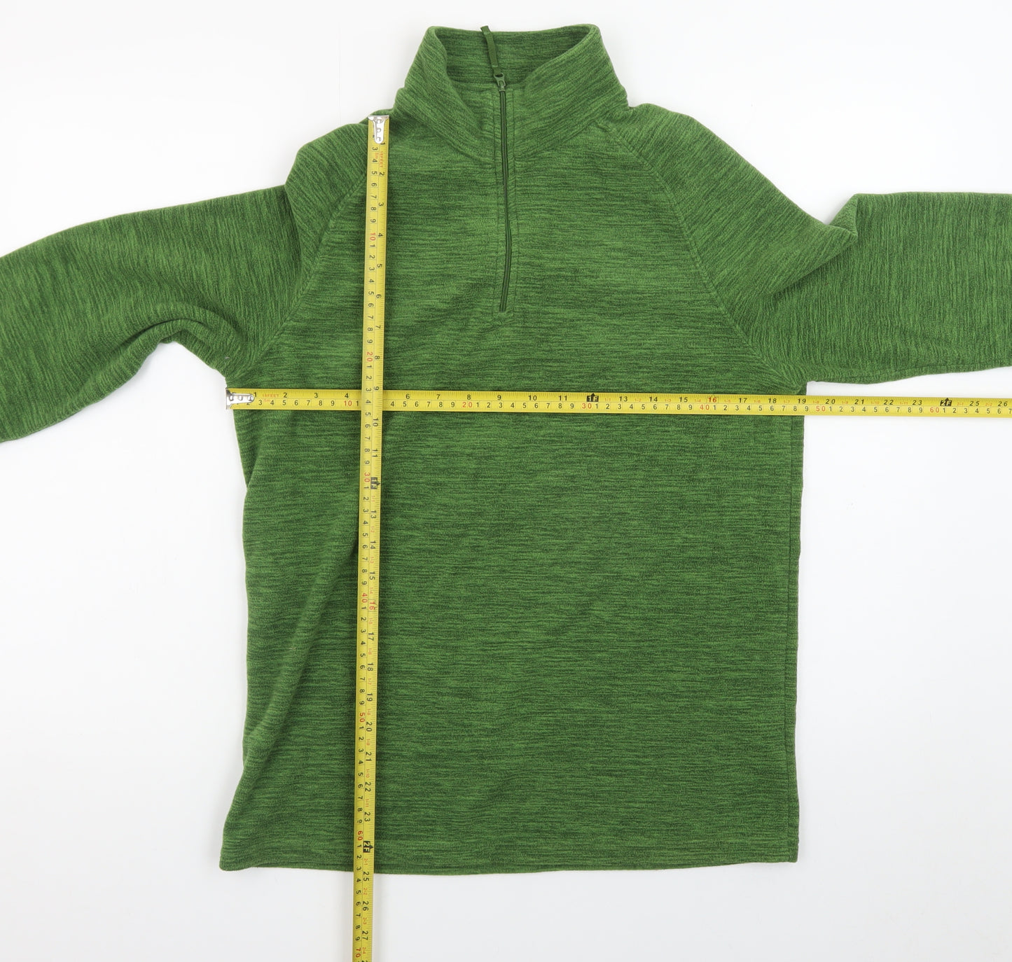 Mountain Warehouse Men's Green 1/4 Zip Fleece Pullover Sweatshirt S