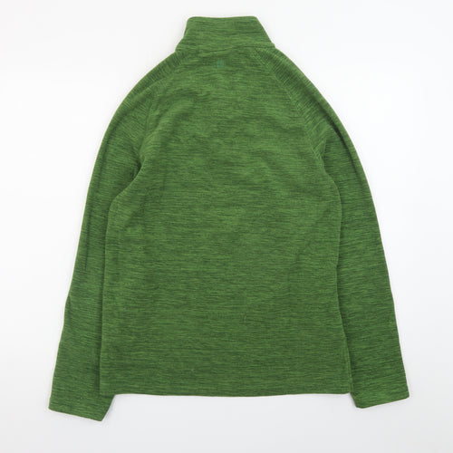 Mountain Warehouse Men's Green 1/4 Zip Fleece Pullover Sweatshirt S