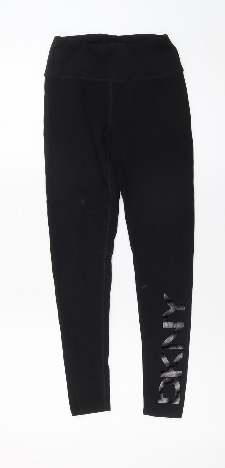 DKNY Women’s Black XS Ankle Length Logo Sport Leggings