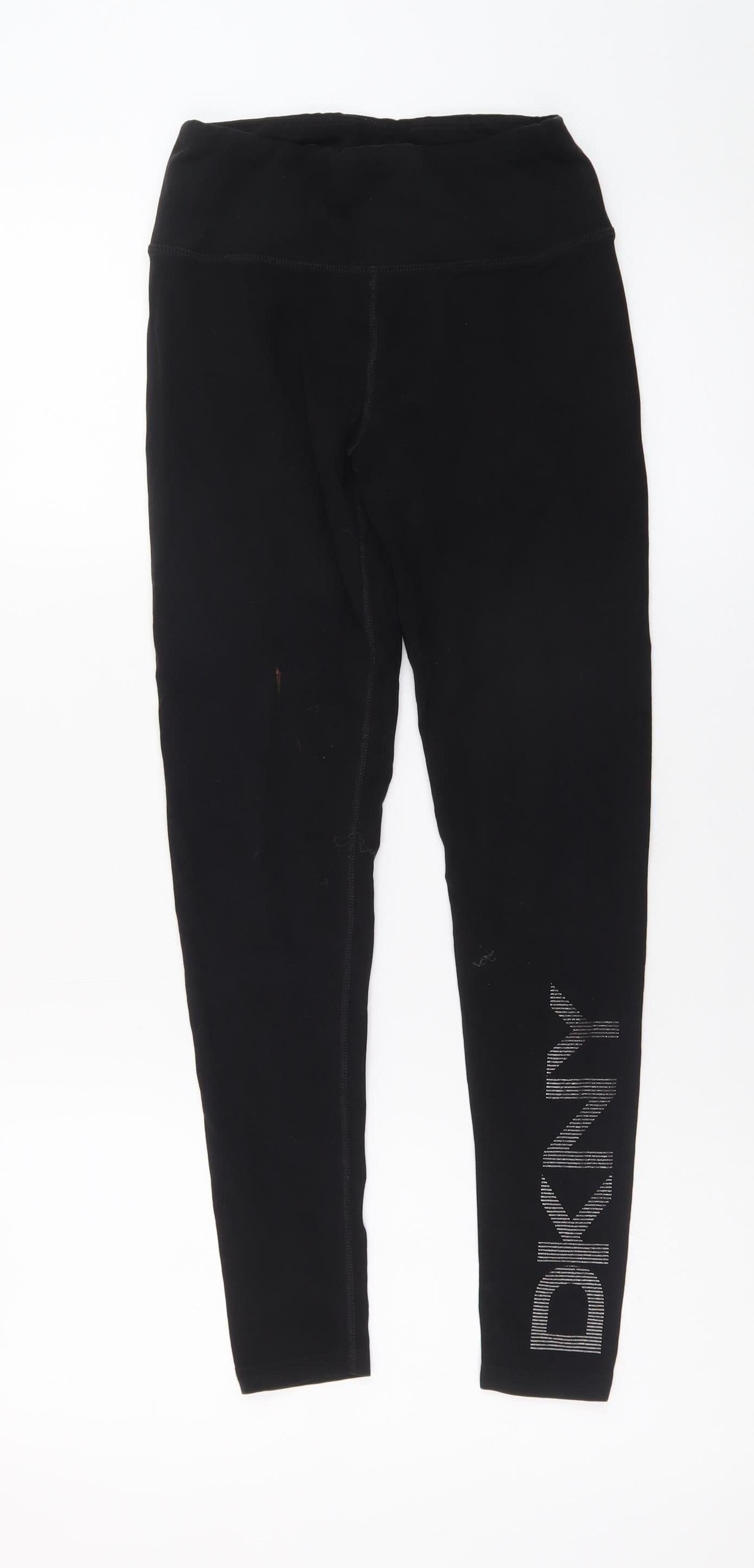 DKNY Women’s Black XS Ankle Length Logo Sport Leggings