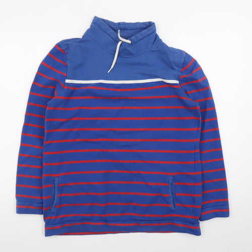 Equestrian Women Blue Striped Pullover Sweatshirt Size 14 Cotton Blend