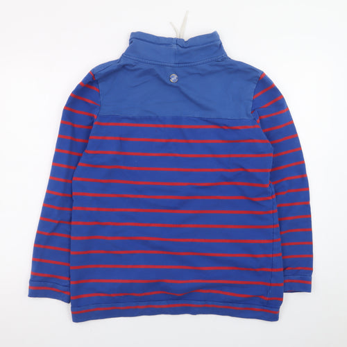 Equestrian Women Blue Striped Pullover Sweatshirt Size 14 Cotton Blend