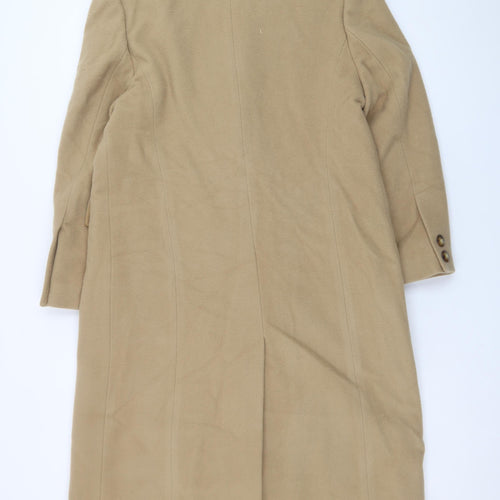 Marks & Spencer Women’s Beige Wool Long Coat Size 12 Petite Vintage