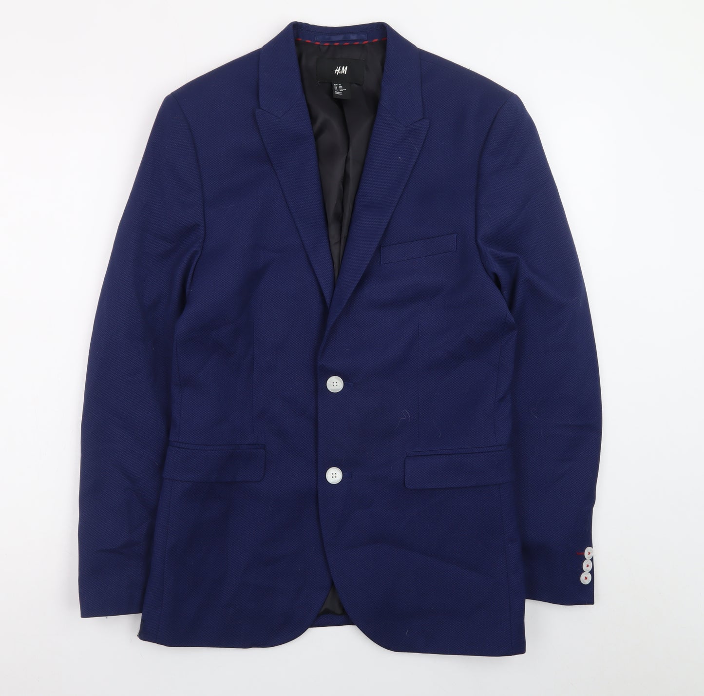 H&M Women's Blue Single-Breasted Blazer Size 18 Tailored Workwear Jacket