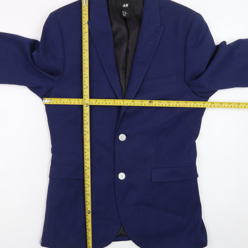 H&M Women's Blue Single-Breasted Blazer Size 18 Tailored Workwear Jacket