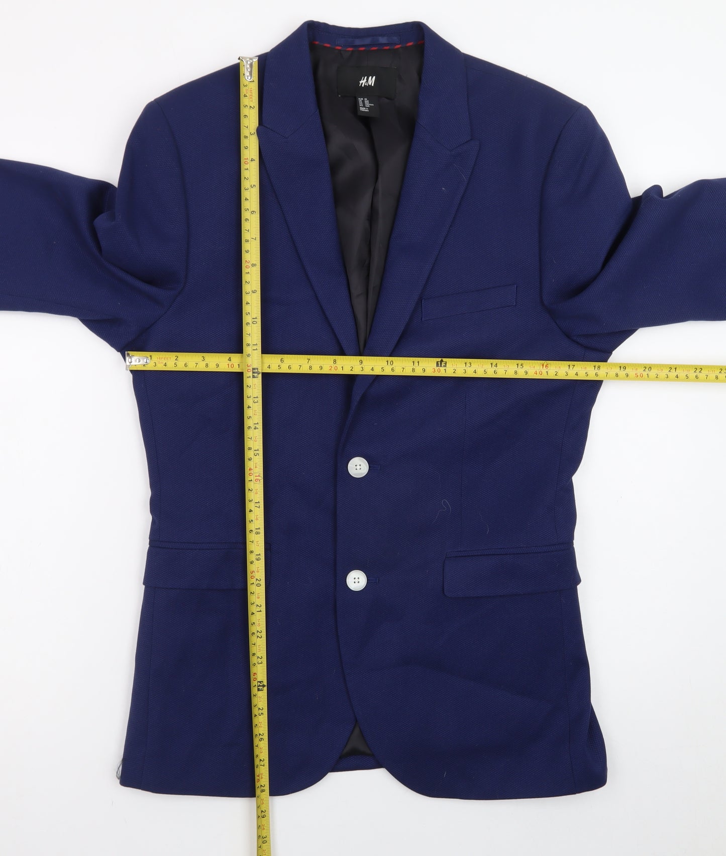 H&M Women's Blue Single-Breasted Blazer Size 18 Tailored Workwear Jacket