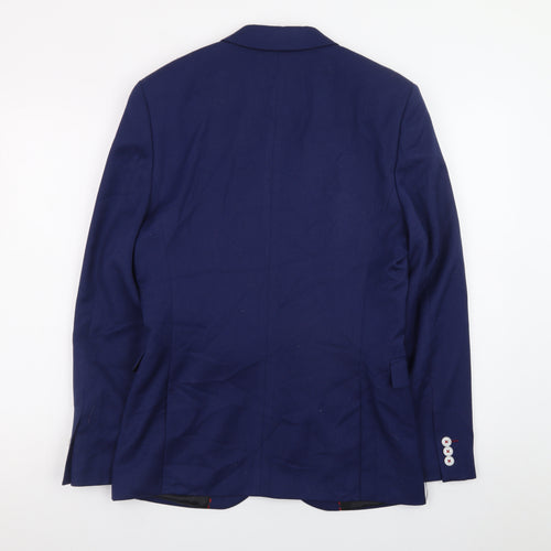 H&M Women's Blue Single-Breasted Blazer Size 18 Tailored Workwear Jacket
