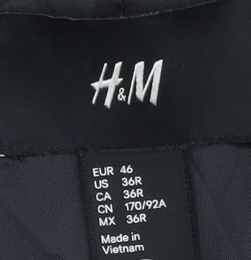 H&M Women's Blue Single-Breasted Blazer Size 18 Tailored Workwear Jacket