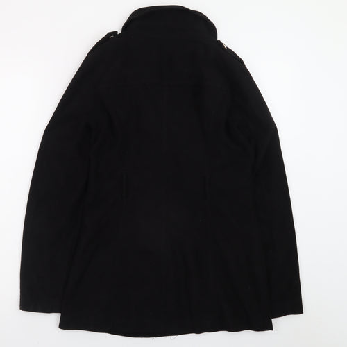 Select Womens Black Suede Biker Jacket Size 8 Mid-Length