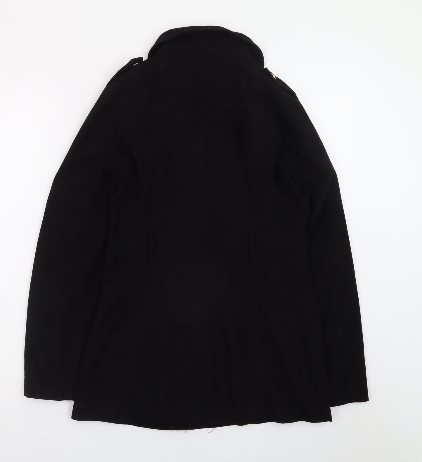 Select Womens Black Suede Biker Jacket Size 8 Mid-Length