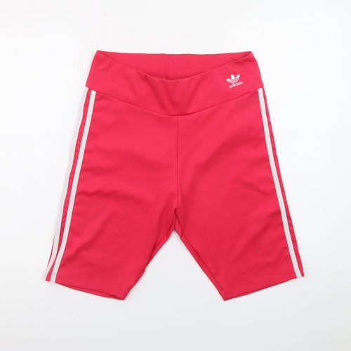 adidas Womens Pink Biker Shorts Size 16 Slim Fit Stretch Activewear