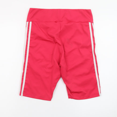 adidas Womens Pink Biker Shorts Size 16 Slim Fit Stretch Activewear